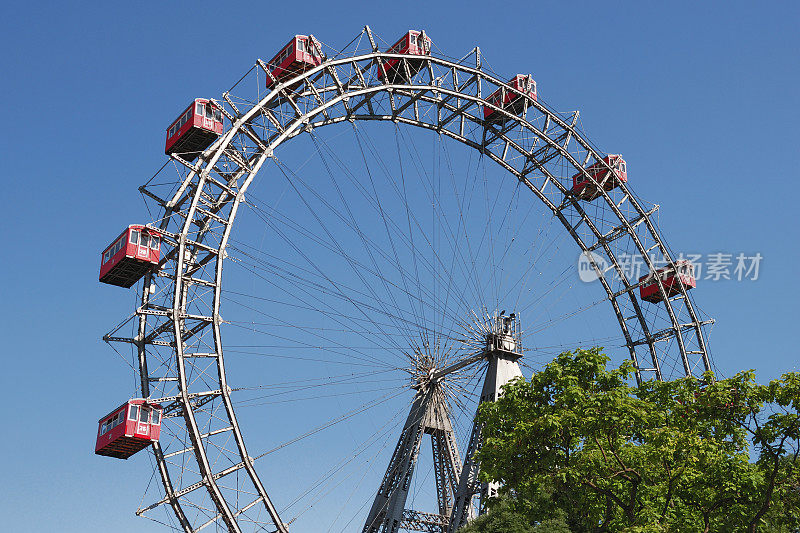 维也纳的摩天轮;奥地利Wiener Prater的Riesenrad im